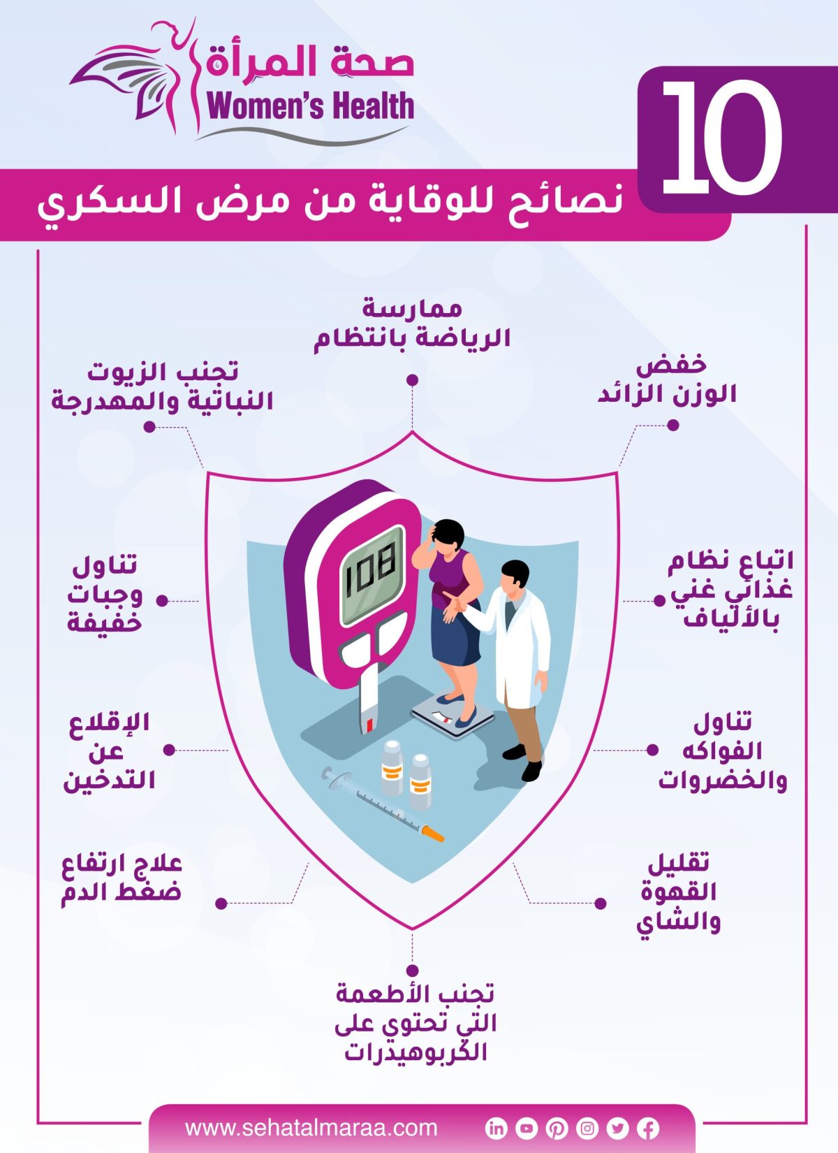 10 نصائح للوقاية من مرض السكري