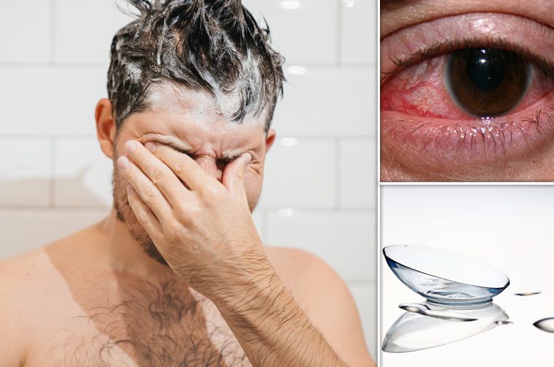 مخاطر يسببها الإستحمام بالعدسات اللاصقة