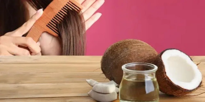 التأثيرات التجميلية التي تعود على الشعر عند استخدام  زيت جوز الهند
