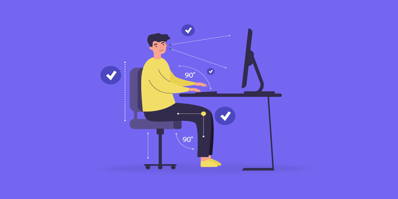 اتباع الوضعيات الصحيحة عند استخدام الأجهزة الإلكترونية